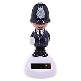 Puckator ff66 Englischer Polizist Figur Solar Kunststoff dunkelblau/schwarz/rosa/grau 5,5 x 5 x 10,5 cm