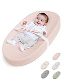 COMOMY Veganes Leder Wickelauflage 80x40cm | Wasserdicht & Abwaschbar Wickelunterlage mit Sicherheitsgurt & Anti-Rutsch-Design | Weiche Leichte Wickelmatte (Rosa)