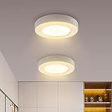 Aigostar Deckenlampe LED 6W 3000K Deckenleuchte, 370lm lampen decke ideal für Badezimmer Balkon Flur Küche Wohnzimmer, Warmweiß Badezimmerlampe Ø12.3cm, 2 Packungen