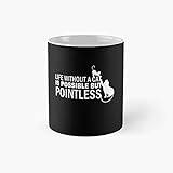 Tasse mit Aufschrift 'Life Without A Cat is Possible But Pointless', klassisches Geschenk, lustige Kaffeetasse, 325 ml