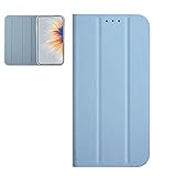 Handyhülle kompatibel mit Apple iPhone 7 Plus/8 Plus Hülle Leder Flip TPU Bumper Magnet Wallet Case Dreifach Falt Klapp Schutzhülle Standfunktion Stoßfest Cover(Himmelblau)