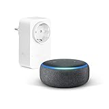 Echo Dot (3. Gen.), Anthrazit Stoff + Amazon Smart Plug (WLAN-Steckdose), Funktionert mit Alexa - Smart Home-Einsteigerpaket