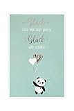 BSB Grußkarte Glückwunschkarte zur Geburt'Glück'' (blau) mit Panda, 311831-2