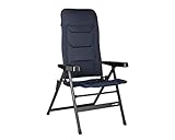 BRUNNER Medium Rebel Pro (S-M-L) Klappstuhl für Camping, Garten, Terrasse, Aluminium, 5-Fach verstellbar, belastbar bis 150 kg, hohe Rückenlehne, schwarz oder blau, Polyester, dunkelblau