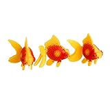 FENOHREFE 3-teiliger Künstlicher Aquariumfisch Aus Kunststoff Goldfisch Realistische Bewegung Gefälschter Fisch Ornament Für Garnelenbecken Aquarium Heizung Licht Thermometer Kies Sand