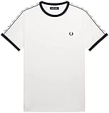 Fred Perry Taped Ringer T-Shirt Snow White, weiß, XL