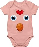 Tiermotiv Animal Print Baby - Huhn Hühnchen Kostüm - 3/6 Monate - Babyrosa - Geschenk - BZ10 - Baby Body Kurzarm für Jungen und Mädchen
