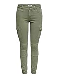 ONLY Damen Ankle Jeans Cargohose Missouri 15170889 Oil Green 34/32