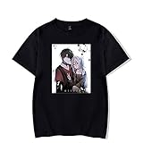 CAFINI RAY/Zack Cartoon Print T-Shirt Japanisches Spiel Angels of Death Unisex Kurzarm Sweatshirt Mode Streetwear Top (2XS-4XL)