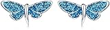 LTCTL Blaue Libelle Pailletten Ohrstecker Echt 925 Sterling Silber Schmuck Romantische Ohrringe Für Frauen Nettes Geburtstagsgeschenk
