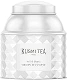 Kusmi Tea - Le Thé Blanc Bio Alain Ducasse - Raffinierte Mischung aus weißem Bio-Tee und grünem Bio-Tee, aromatisiert mit Himbeere und Rose - Dose mit 120 g losem Tee - Ca. 50 Tassen