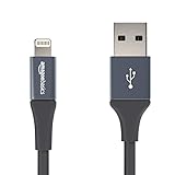 Amazon Basics - Lightning-auf-USB-A-Kabel, Premium-Kollektion, 10 cm, 2er-Pack - Grau