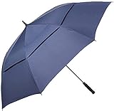 RRFZ Regenschirm， Einfach zu tragender Klappschirm Regenschirm Übergroßer Regenschirm mit langem Griff Herren und Damen Doppel Rei (Regenschirm)