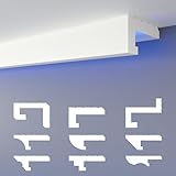 HEXIMO LED-Schattenfugenprofil Stuckleisten, indirekte Beleuchtung XPS-Styropor-Trockenbau-Deckenbeleuchtung Stuckleisten-Decke (20,4 Meter HLED 11)