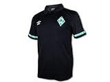 UMBRO Werder Bremen Poly Poloshirt schwarz SVW Polo Jersey Bundesliga Fan Shirt, Größe:L