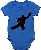 Sport & Bewegung Baby - Towart Eishockey Eishockeytorwart - 18/24 Monate - Royalblau - Statement - BZ10 - Baby Body Kurzarm für Jungen und Mädchen