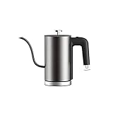 NJBYX Wasserkocher Tee Kaffeekanne Schlanker Auslauf Matte Textur Edelstahlkessel LED Heizlampe 600ml
