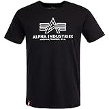 ALPHA INDUSTRIES Basic Embroidery T-Shirt (L, Black/White)