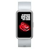 Rechteckige Smartwatch für Damen und Herren, Überwachung, Herzfrequenz, Aktivitätstracker, Schlafüberwachung, Rückdruck, 8 professionelle Verbindungsmodi, kompatibel mit iPhone Android, grau
