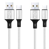 USB C Cable, 3.1A 2Pack 1M 2M Type C Cable Fast Charger Nylon USB-C Charging lead for Samsung S10 S9 S8 S20 Fe S21 S22 A12 A40 A70 A72 A20e A21s A32 A50 A50 , Xiaomi, Google Pixel
