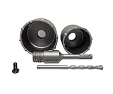 Set 3 Stück Kernbohrer in Widia Kernbohrer 65 mm + 80 mm + Halterung SDS Plus mit Zentrierbohrer Anschluss M22