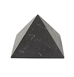 Unpolierte Schungit-Pyramide 10 cm | Enthält Fullerene | Authentischer Schungit Steinfigur aus Karelien, Russland | 10 Zentimeter Unpolierte Shungit-Pyramide