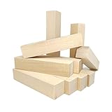 MOBIL-IO Set mit 10 Schnitzblöcken aus Holz, 12,5 x 2,5 x 2,5 cm