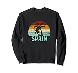 Spanien Retro Palme Vintage Sonnenuntergang Souvenir Urlaub Sweatshirt