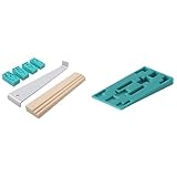 Bundle aus wolfcraft Verlegeset für Laminat 6931000 I Werkzeug zum Verlegen von Laminat, Parkett, oder Kork + wolfcraft Set Abstandkeile aus Kunststoff I 8648000 I 120 Kunststoffk