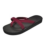 Frauen Schuhe Mode Hausschuhe Flache Offene Spitze Pailletten Hausschuhe Sommer Lässige Mode Sandalen Badezimmer Hausschuhe Sommer Damenschuhe Hoch (Red, 39)