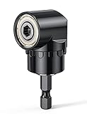 Winkelbohraufsatz, Winkelschrauber 105° Vorsatz Adapter mit 1/4-Zoll Schnellwechsel und Magnetischen Bithalter Multifunktions Winkel B