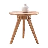 SHIJIE1701AA Beistelltisch Runder Holz Side Table Natürliche Holzfarbe Moderne Wohnkultur Kaffee Tee Endtisch for Wohnzimmer, Schlafzimmer und Balkon Wohnzimmertisch (Size : 15.7'×15.7'×15.7')