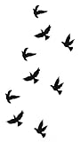 Temporäres Arm Fake Tattoo Vogel Vögel Freiheit für Frauen mit Motiv Entfernbare Klebe Henna Tattoos Festival Abzieh-Tattoo Folie Künstlich Schwarze Körperkunst Aufkleber Arm Sleeve Temporary