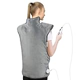 Heizkissen für Rücken Schulter Nacken,100 x 60 cm Elektrisch Wärmekissen mit Abschaltautomatik Heizdecke mit 6 Temperaturstufen und 4 Timing-Einstellung für Entlastung von Muskeln