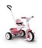 Smoby 740332 - Be Move rosa - Kinderdreirad mit Schubstange, Sitz mit Sicherheitsgurt, Metallrahmen, Pedal-Freilauf, für Kinder ab 15 Monaten