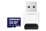 Samsung PRO Plus 256GB microSDXC UHS-I U3 160MB/s Full HD & 4K UHD Speicherkarte inkl. USB-Kartenleser (MB-MD256KB/WW)