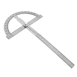 Gradmesser 0-180°, Winkelmesser Edelstahl, Winkelmesser mit Metall-Feststellschraube, Goniometer-Lineal, Gradmesser Goniometer, Winkellineal Protractor, Winkelmesser mit Rundkopf für Schüler, 150