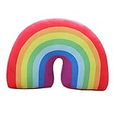 SMELEYOU 13,7 Zoll Regenbogenkissen für Mädchen Kinder Bett Dekoration Kissenbogen geformt gefülltes Plüschsofa Stühle werfen Kissen