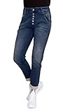 Zhrill Hose Jeans Boyfriend Amy D520553 im Used-Look in Blue Blau, Größe:29
