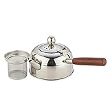 WALNUTA Edelstahl Teekanne mit Teefilter Holzgriff Küche Insensensibialkessel Heizung Wasserkocher (Color : A, Size : OneSize)