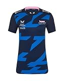 Alpine F1 Team 2025 Damen Pierre Gasly Driver T-Shirt, Marineblau mit blauem Muster, Kurzarm, blau, 38