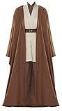 2022 Erwachsene Obi Wan Kenobi Kostüm Herren Damen Jedi Robe Obi Wan Cosplay Outfits Komplettset für Halloween (Damen, Large)