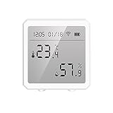 SXCXYG Thermostat W-LAN Temperatur- und Feuchtigkeitssensor Indoor Hygrometer Thermometer mit Anzeige Heizungsthermostat (Bundle : White, Color : 1PC)