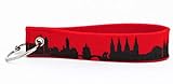 44spaces Schlüsselanhänger Bamberg Filz rot mit Skyline Design - handgefertigt viele Farben - Geschenk für Frauen Männer Geburtstag Umzug