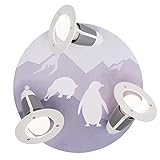 Deckenlampe, Wandlampe für Jungen und Mädchen, Tiere der Antarktis im Skandinavischem Stil, Decken oder Wandlampe für Kinder mit Tieren, 3er Spot Rondell Scandi 'Antarktis'