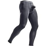 Zarupeng Herren Stretch Leggings Sport Gym Hose Running Yoga Sporthose Slim Fit Sweatpants Bulge Pouch Unterhosen Long Pants (Grau-3XL, Grau)