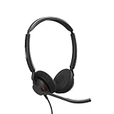 Jabra Engage 50 II schnurgebundenes Stereo-Headset mit geräuschunterdrückender 3-Mic-Technologie und USB-C-Kabel, ultraleicht - mit allen führenden UC-Plattformen wie Zoom & Unify kompatibel - Schw