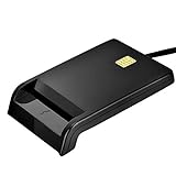 USB Kartenleser, 4 in1 USB Chipkartenleser für SIM/ATM/IC/ID, für Online Einkaufen Mit Kreditkarte (schwarz)