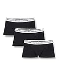 Calvin Klein Herren 3er-Pack Boxershorts 3 PK Low Rise Trunk mit Stretch, Black W/ White Wb, L [Amazon Exclusive]