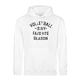 B&S Boutique Volleyball is My Favorite Season Vintage Sports Unisex Weiß Kapuzenpullover Hoodie Size 3XL